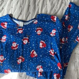 Unisex Blue Santa Pajamas